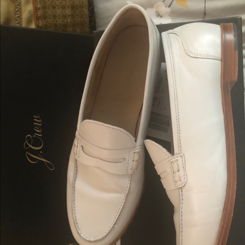J Crew Penny Loafers 9 off white bone worn twice